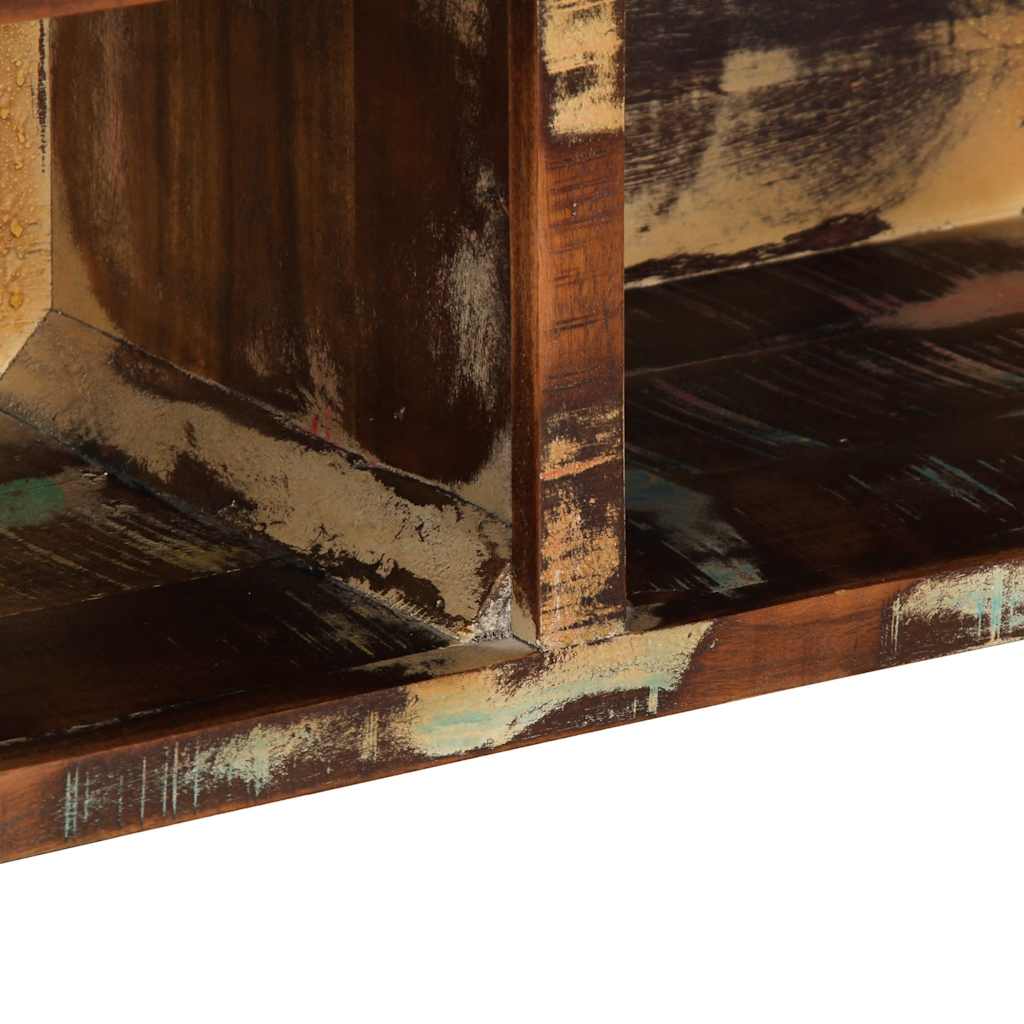 Meuble TV multicolore 80x30x25 cm bois de récupération solide - XIOS