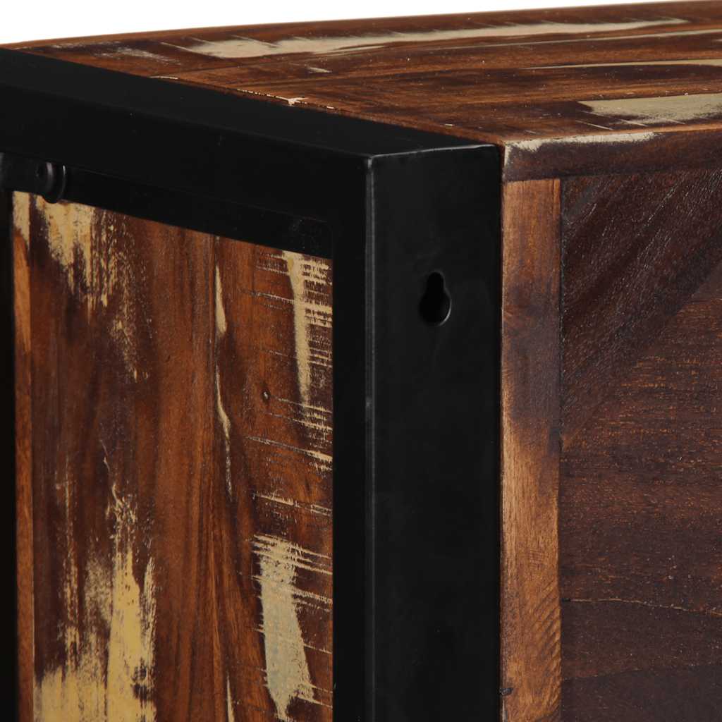 Meuble TV multicolore 80x30x25 cm bois de récupération solide - XIOS