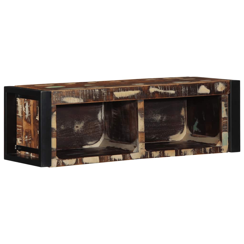 Meuble TV multicolore 80x30x25 cm bois de récupération solide - XIOS
