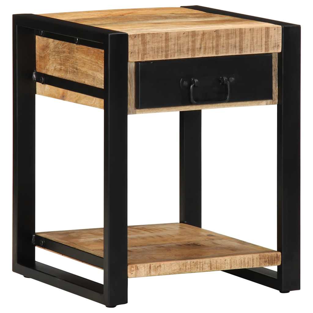 Table d'appoint 40x40x50 cm bois massif de manguier brut - XIOS
