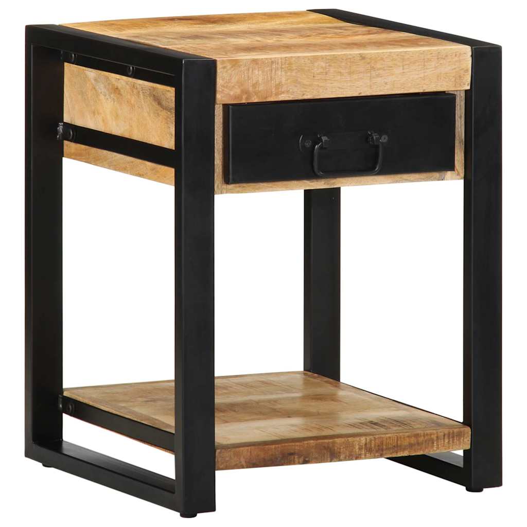 Table d'appoint 40x40x50 cm bois massif de manguier brut - XIOS