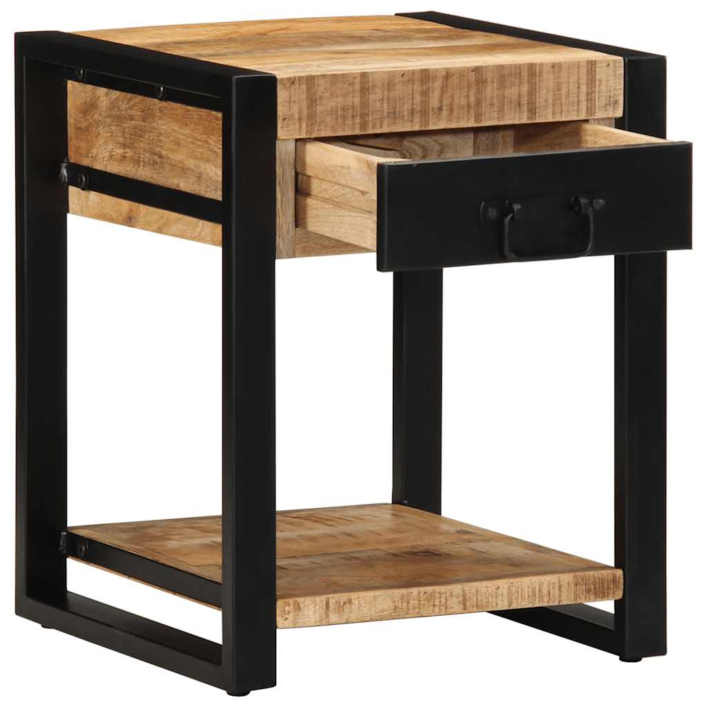 Table d'appoint 40x40x50 cm bois massif de manguier brut - XIOS