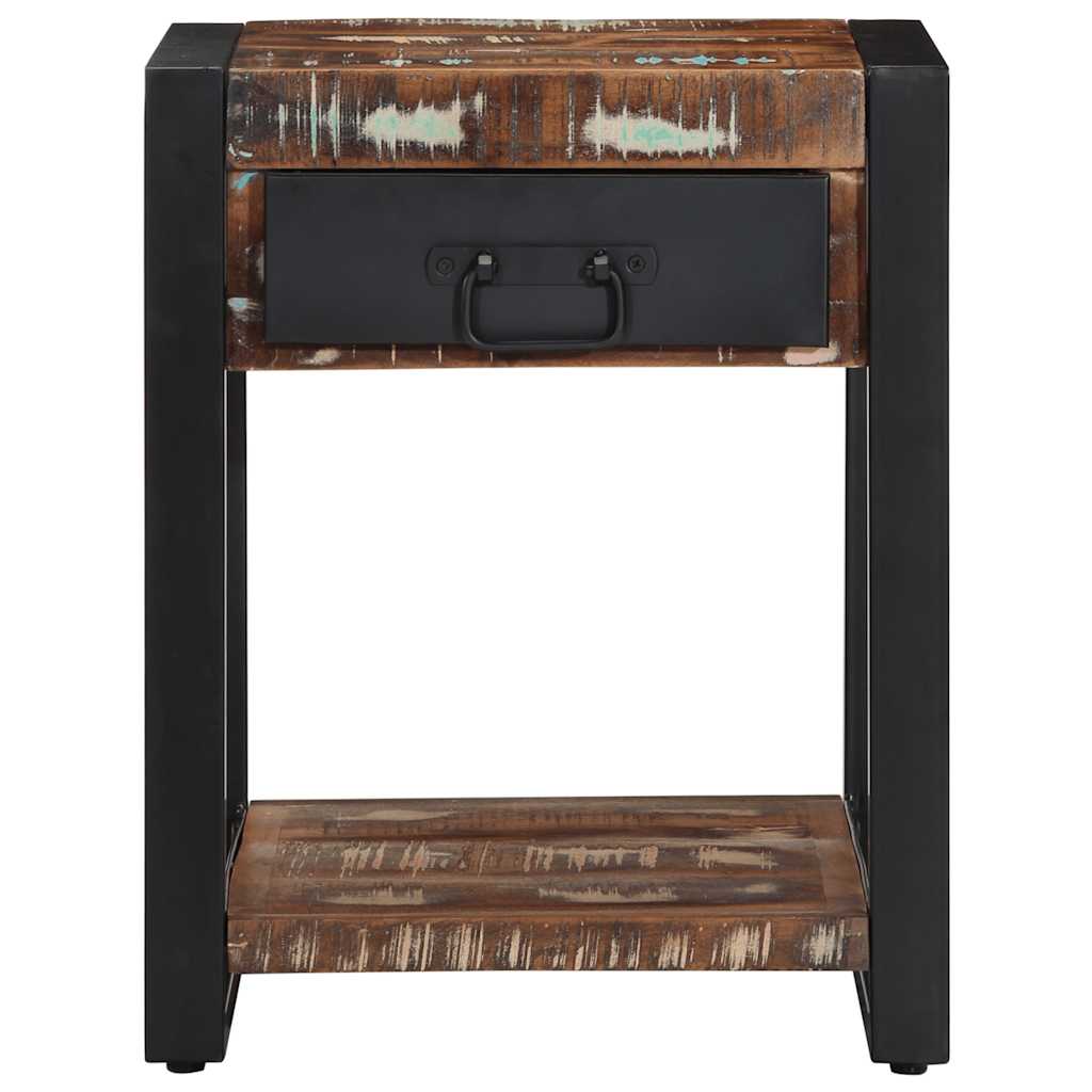 Table d'appoint multicolore 40x40x50cm bois récupération massif - XIOS