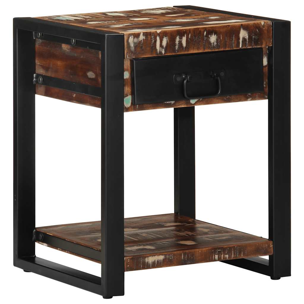 Table d'appoint multicolore 40x40x50cm bois récupération massif - XIOS