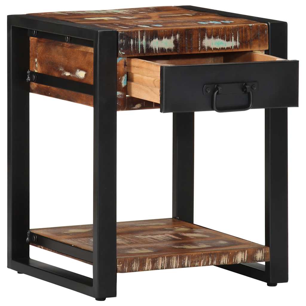 Table d'appoint multicolore 40x40x50cm bois récupération massif - XIOS