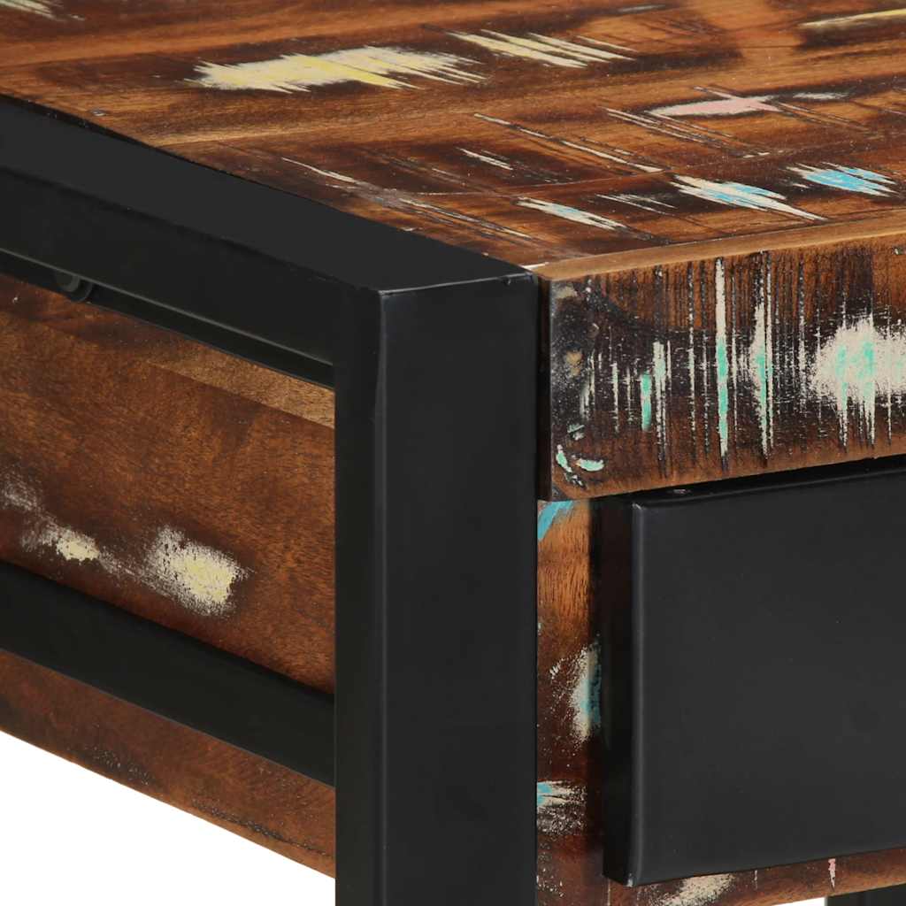 Table d'appoint multicolore 40x40x50cm bois récupération massif - XIOS