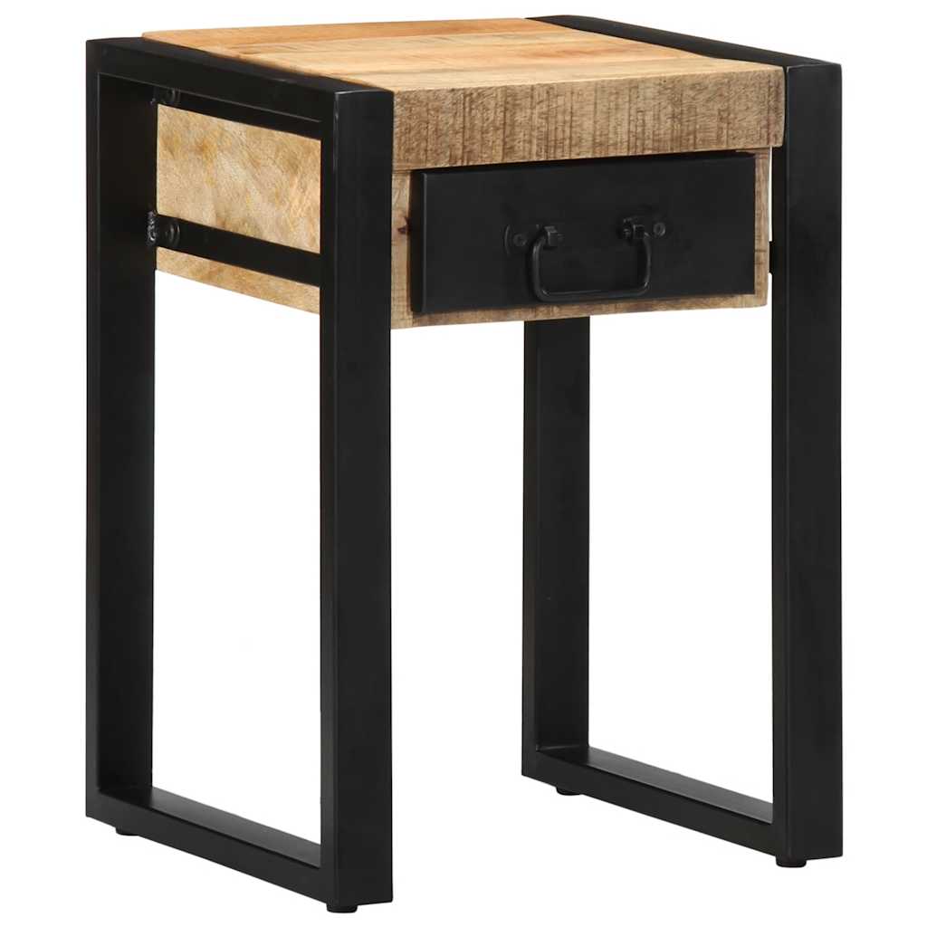 Table d'appoint 35x35x50 cm bois massif de manguier brut - XIOS