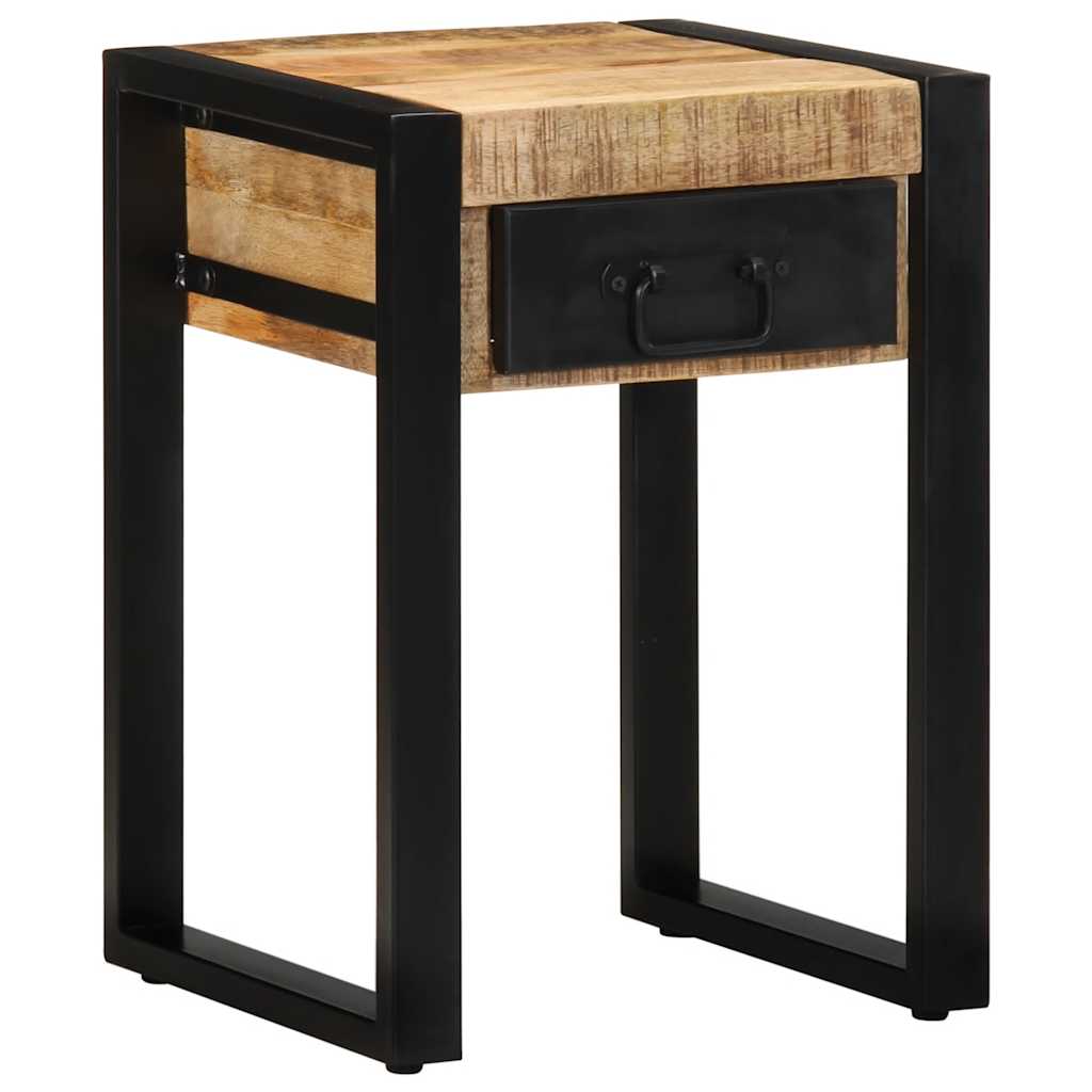 Table d'appoint 35x35x50 cm bois massif de manguier brut - XIOS