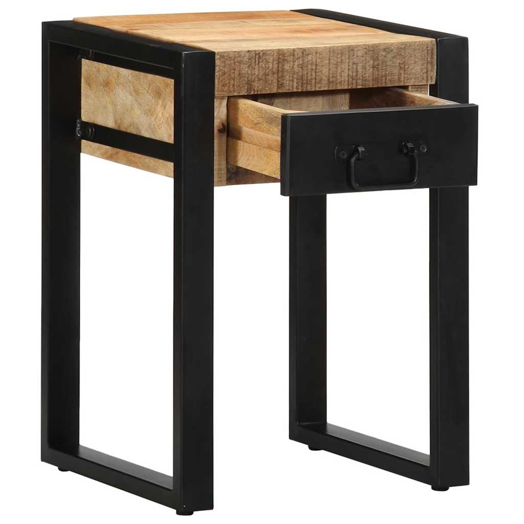 Table d'appoint 35x35x50 cm bois massif de manguier brut - XIOS