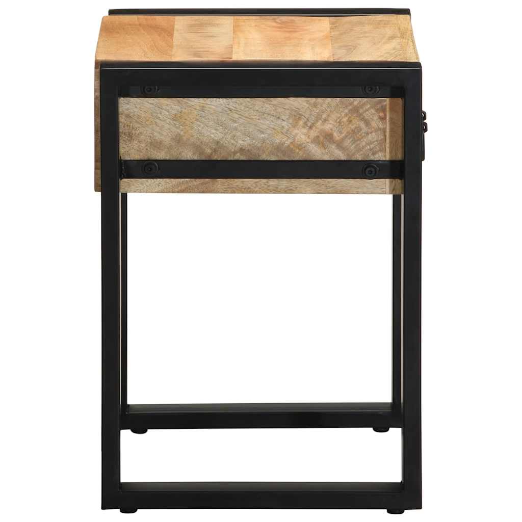 Table d'appoint 35x35x50 cm bois massif de manguier brut - XIOS