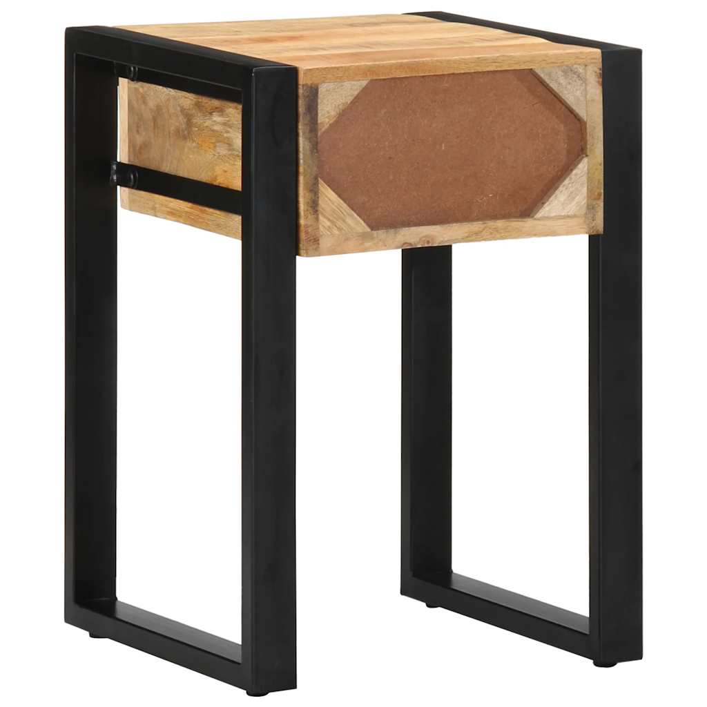 Table d'appoint 35x35x50 cm bois massif de manguier brut - XIOS