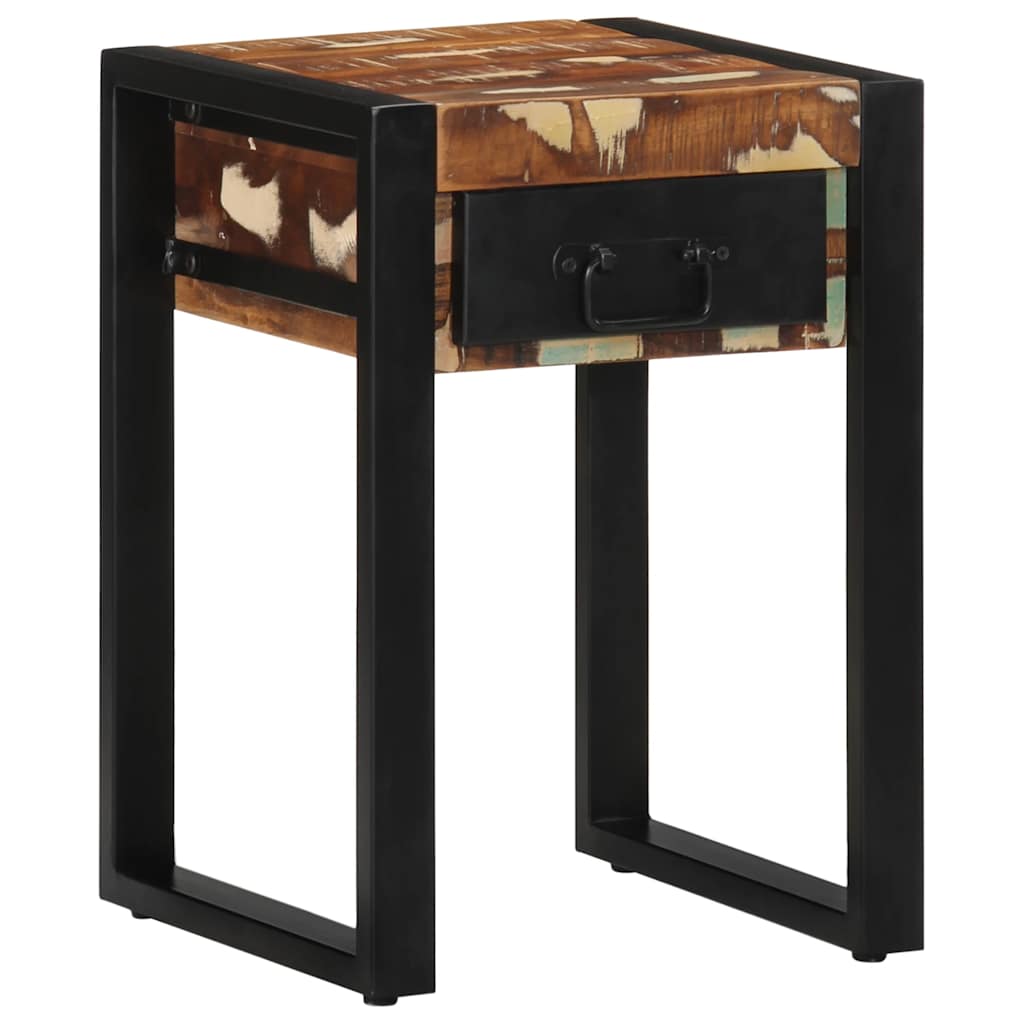 Table d'appoint multicolore 35x35x50cm bois massif récupération - XIOS