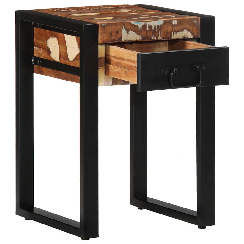 Table d'appoint multicolore 35x35x50cm bois massif récupération - XIOS