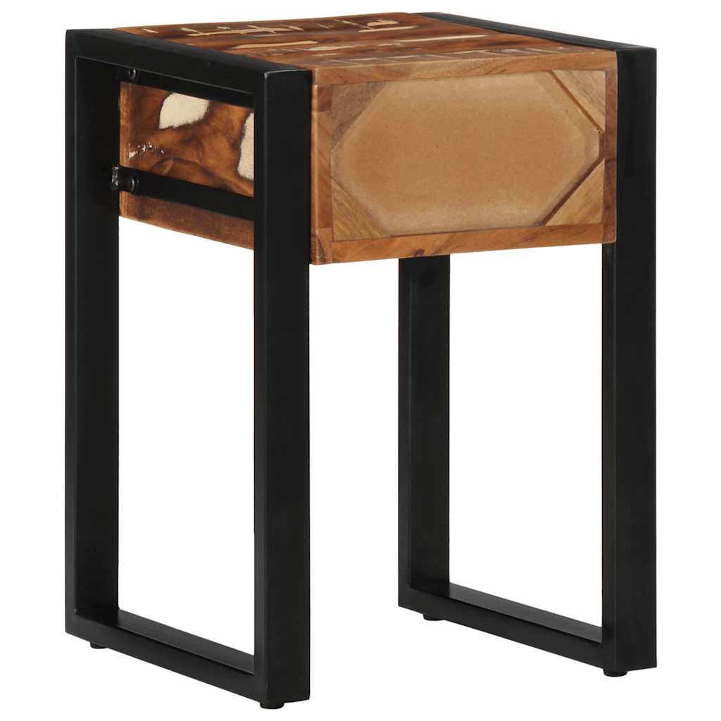 Table d'appoint multicolore 35x35x50cm bois massif récupération - XIOS