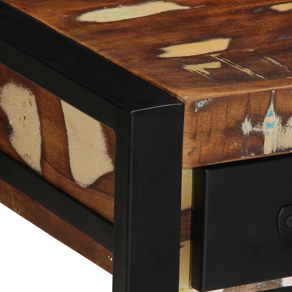 Table d'appoint multicolore 35x35x50cm bois massif récupération - XIOS