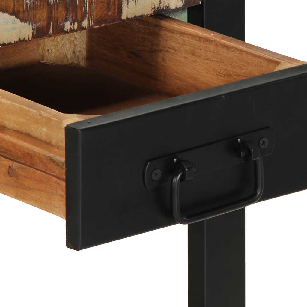 Table d'appoint multicolore 35x35x50cm bois massif récupération - XIOS