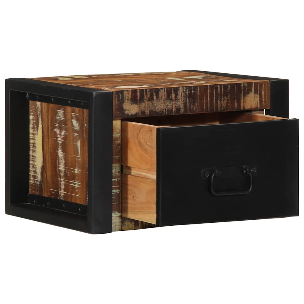 Table de chevet multicolore 40x35x25 cm bois de récupération - XIOS