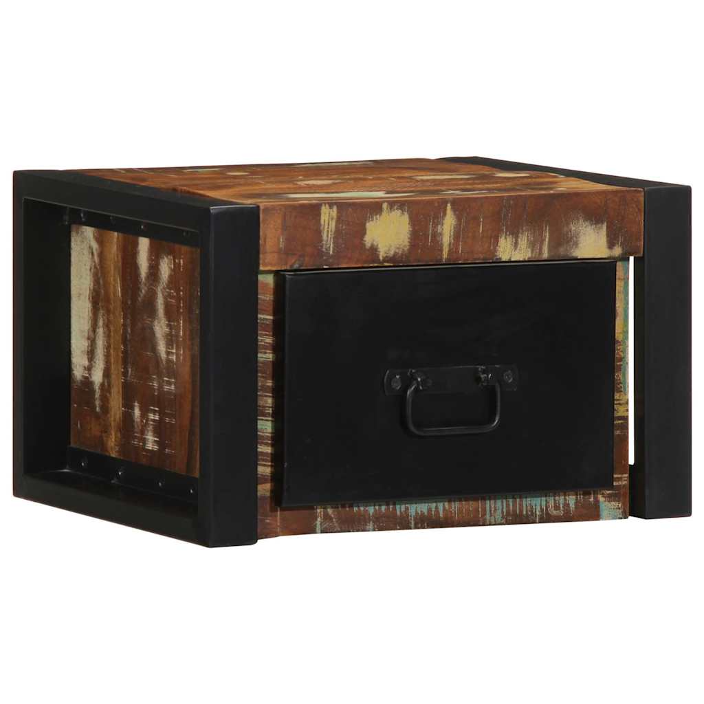Table de chevet multicolore 40x35x25 cm bois de récupération - XIOS