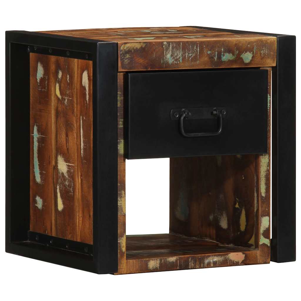 Table de chevet multicolore 40x35x40 cm bois de récupération - XIOS