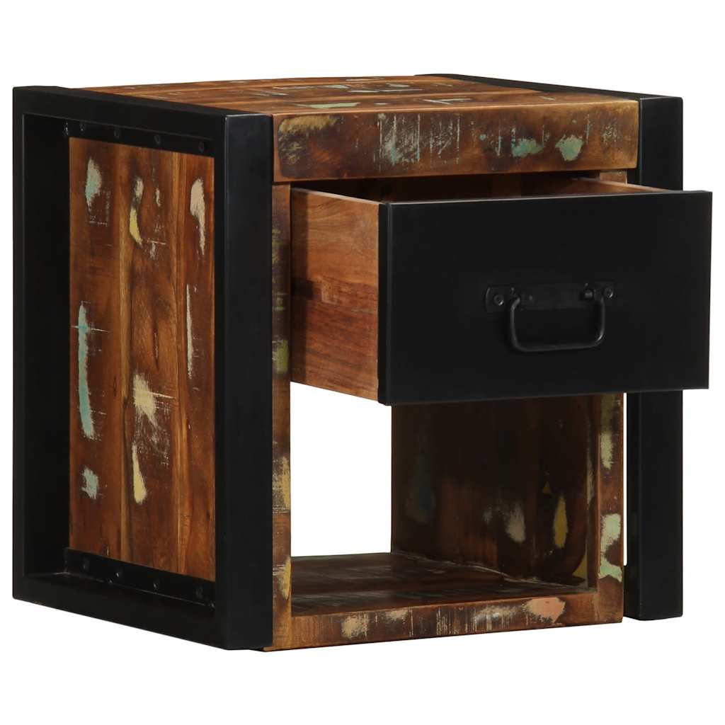 Table de chevet multicolore 40x35x40 cm bois de récupération - XIOS