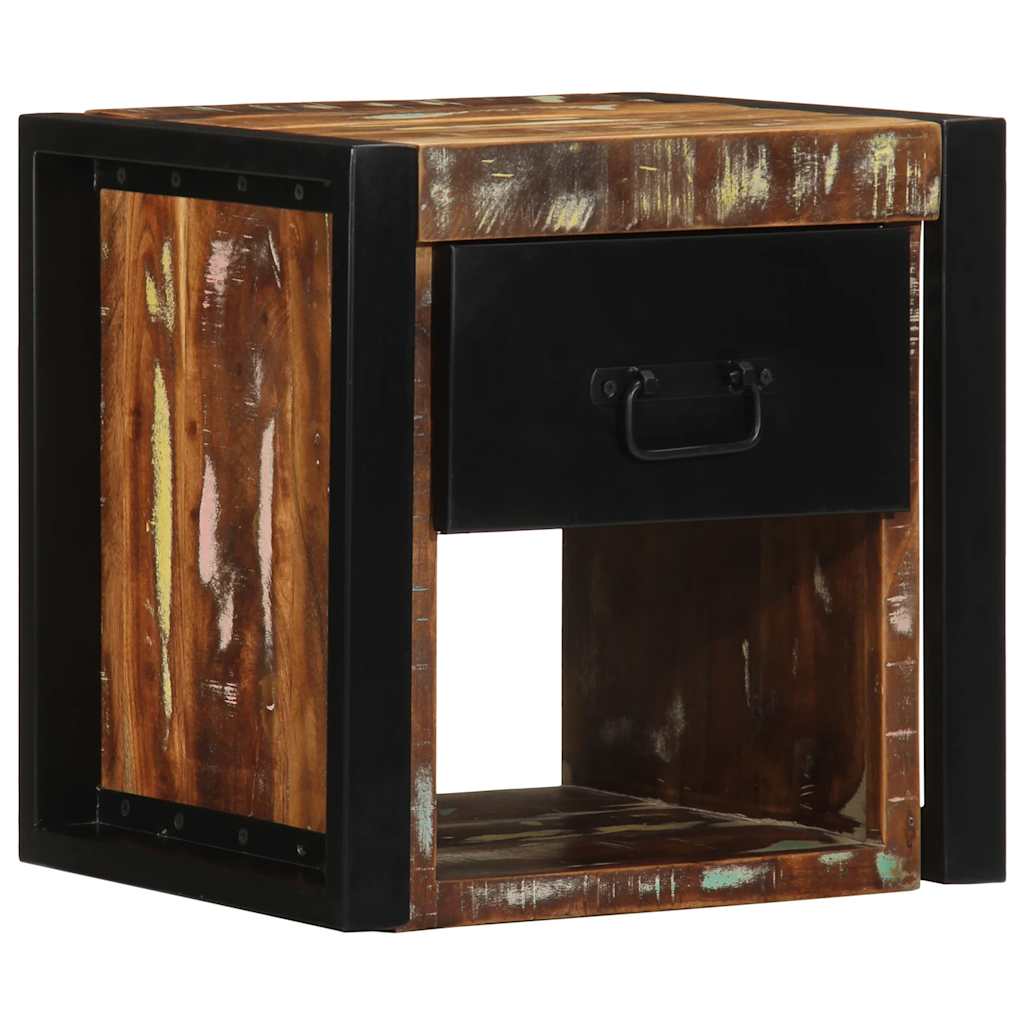 Table de chevet multicolore 40x35x40 cm bois de récupération - XIOS