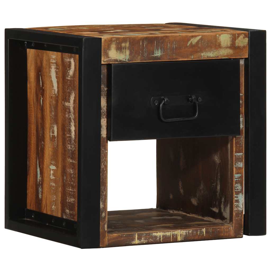 Table de chevet multicolore 40x35x40 cm bois de récupération - XIOS