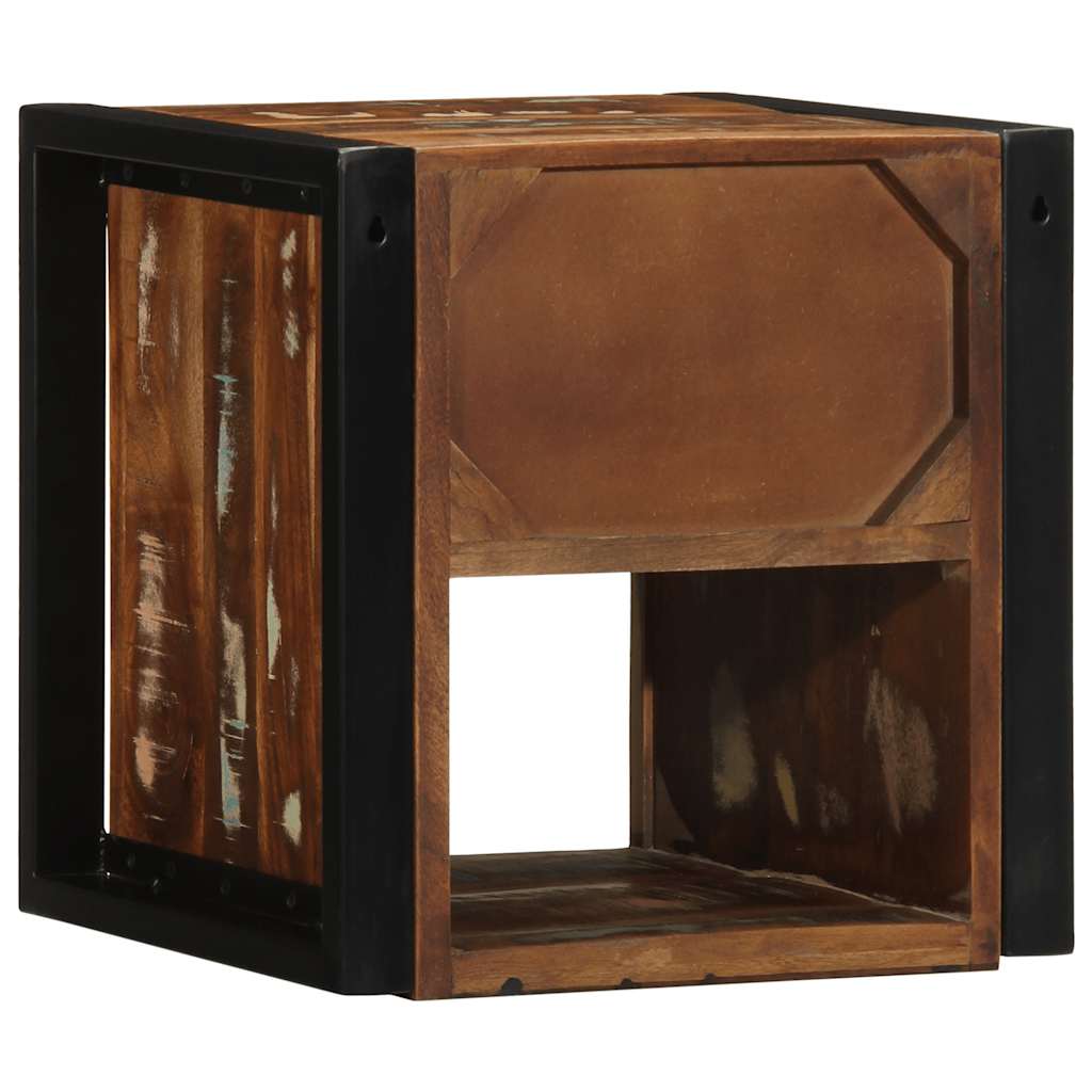 Table de chevet multicolore 40x35x40 cm bois de récupération - XIOS