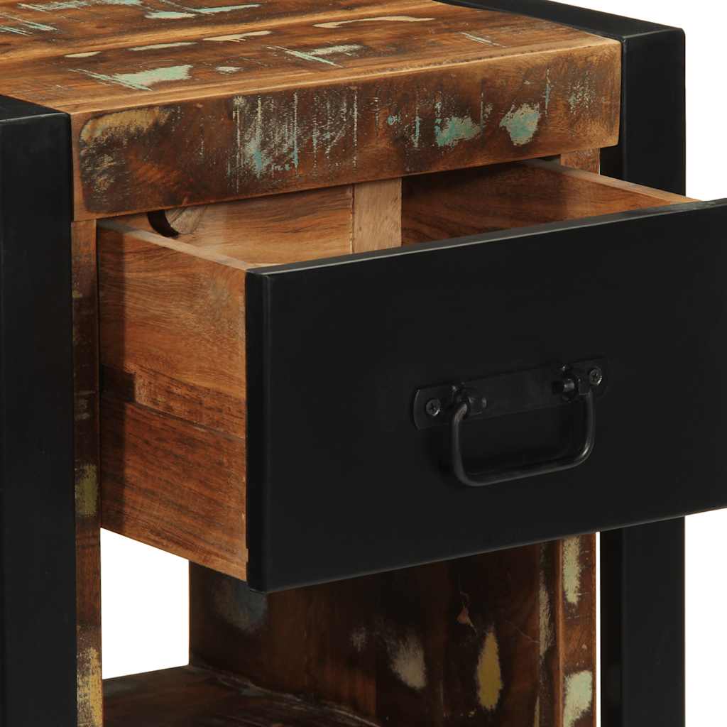 Table de chevet multicolore 40x35x40 cm bois de récupération - XIOS