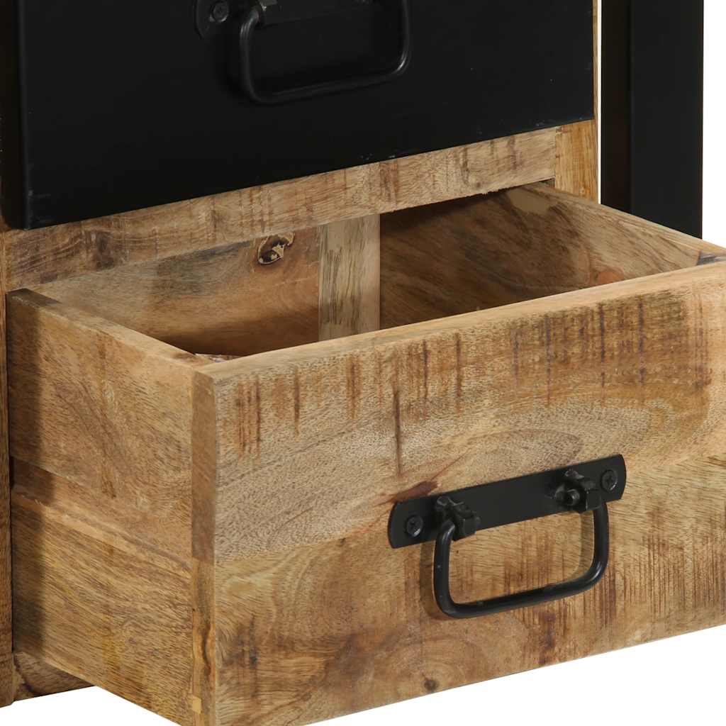 Table de chevet 40x35x40 cm bois massif de manguier brut - XIOS