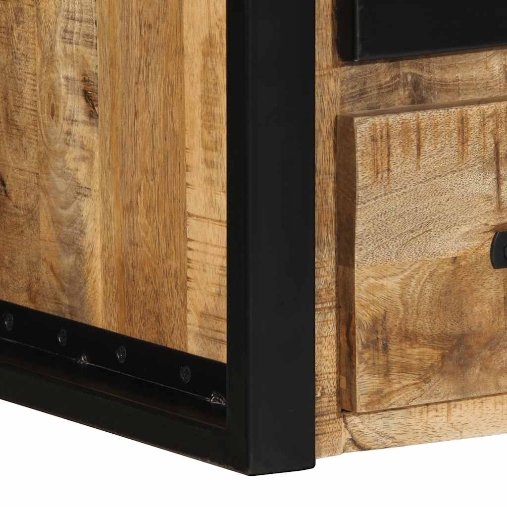 Table de chevet 40x35x40 cm bois massif de manguier brut - XIOS