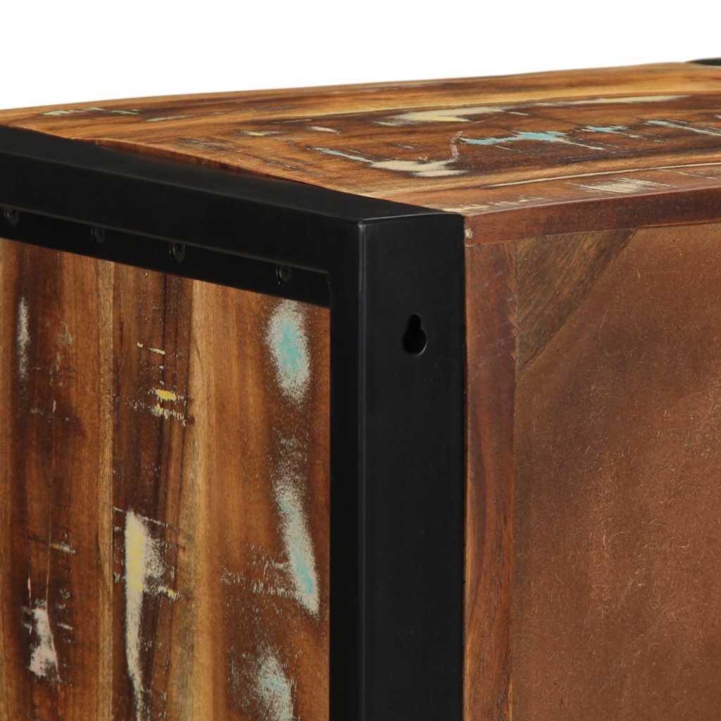 Table de chevet multicolore 40x35x40 cm bois de récupération - XIOS