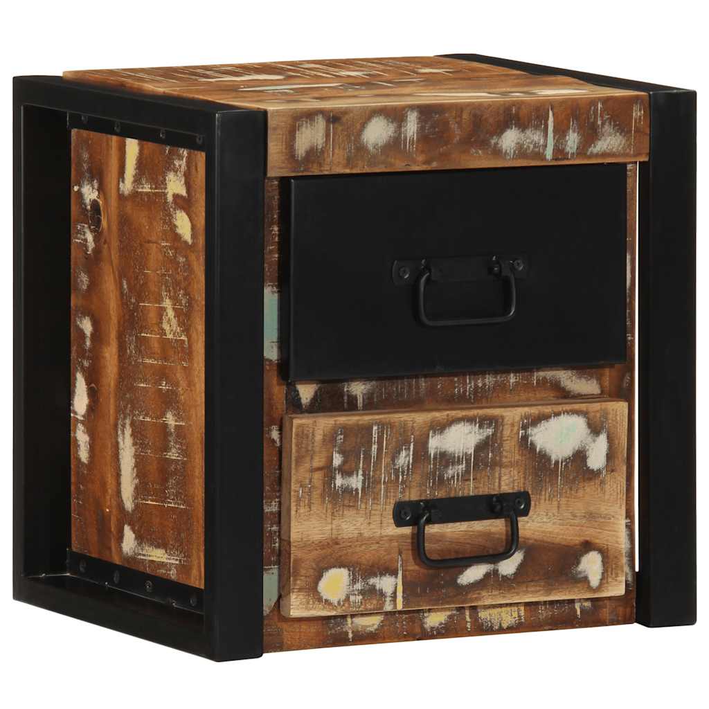 Table de chevet multicolore 40x35x40 cm bois de récupération - XIOS