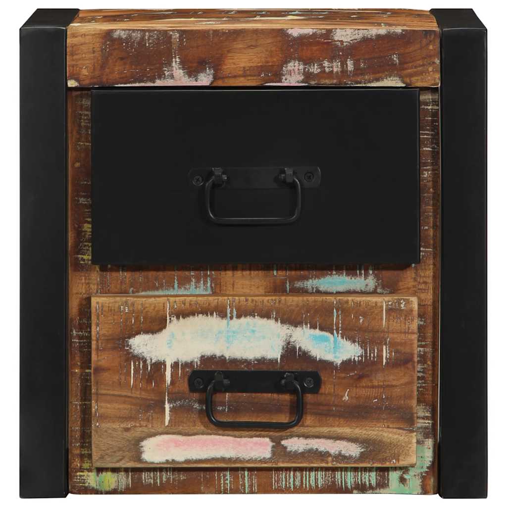 Table de chevet multicolore 40x35x40 cm bois de récupération - XIOS