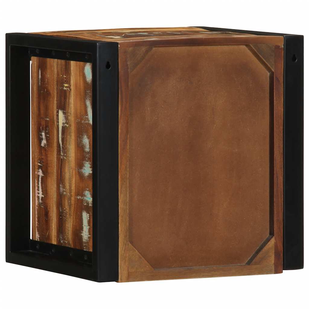 Table de chevet multicolore 40x35x40 cm bois de récupération - XIOS