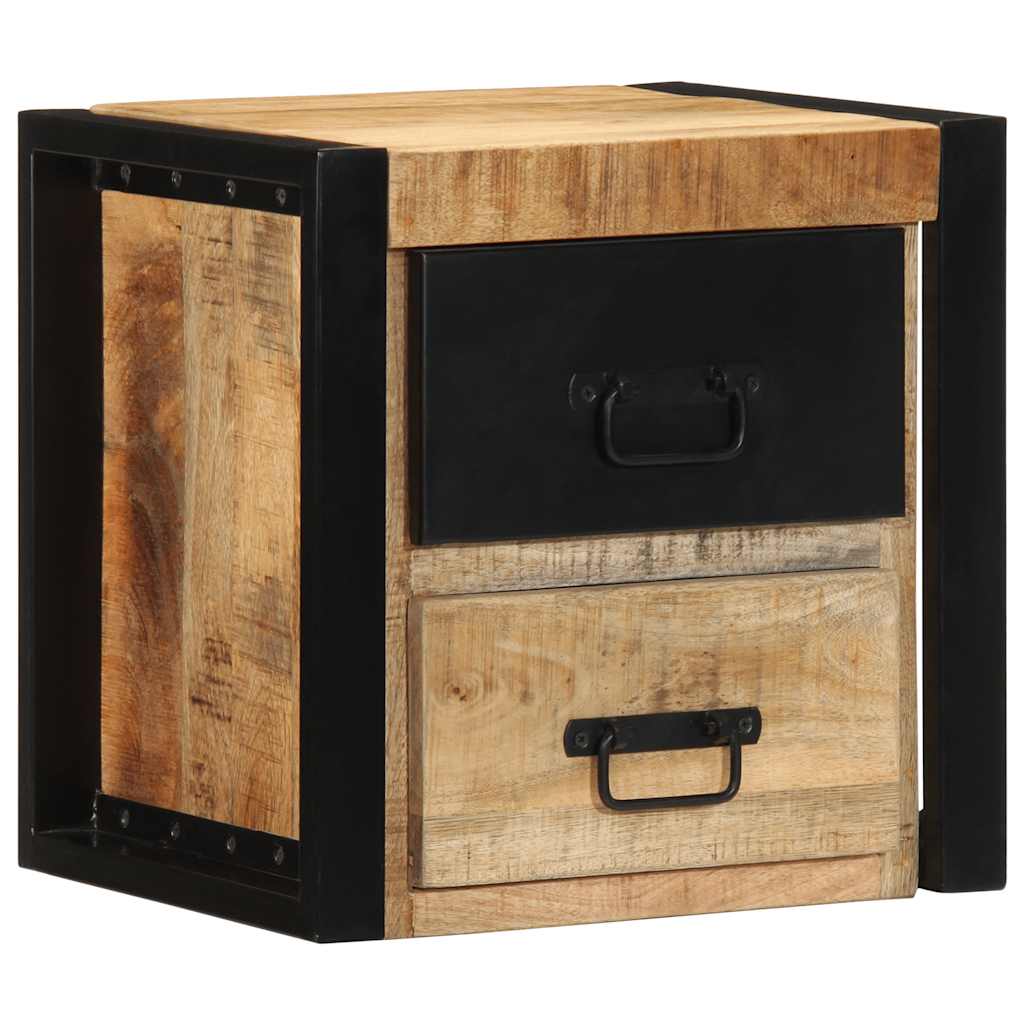 Tables de chevet 2 pcs 40x35x40 cm bois de manguier massif brut - XIOS