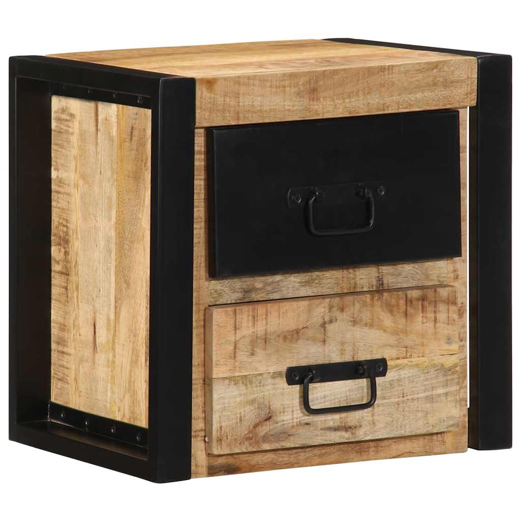 Tables de chevet 2 pcs 40x35x40 cm bois de manguier massif brut - XIOS