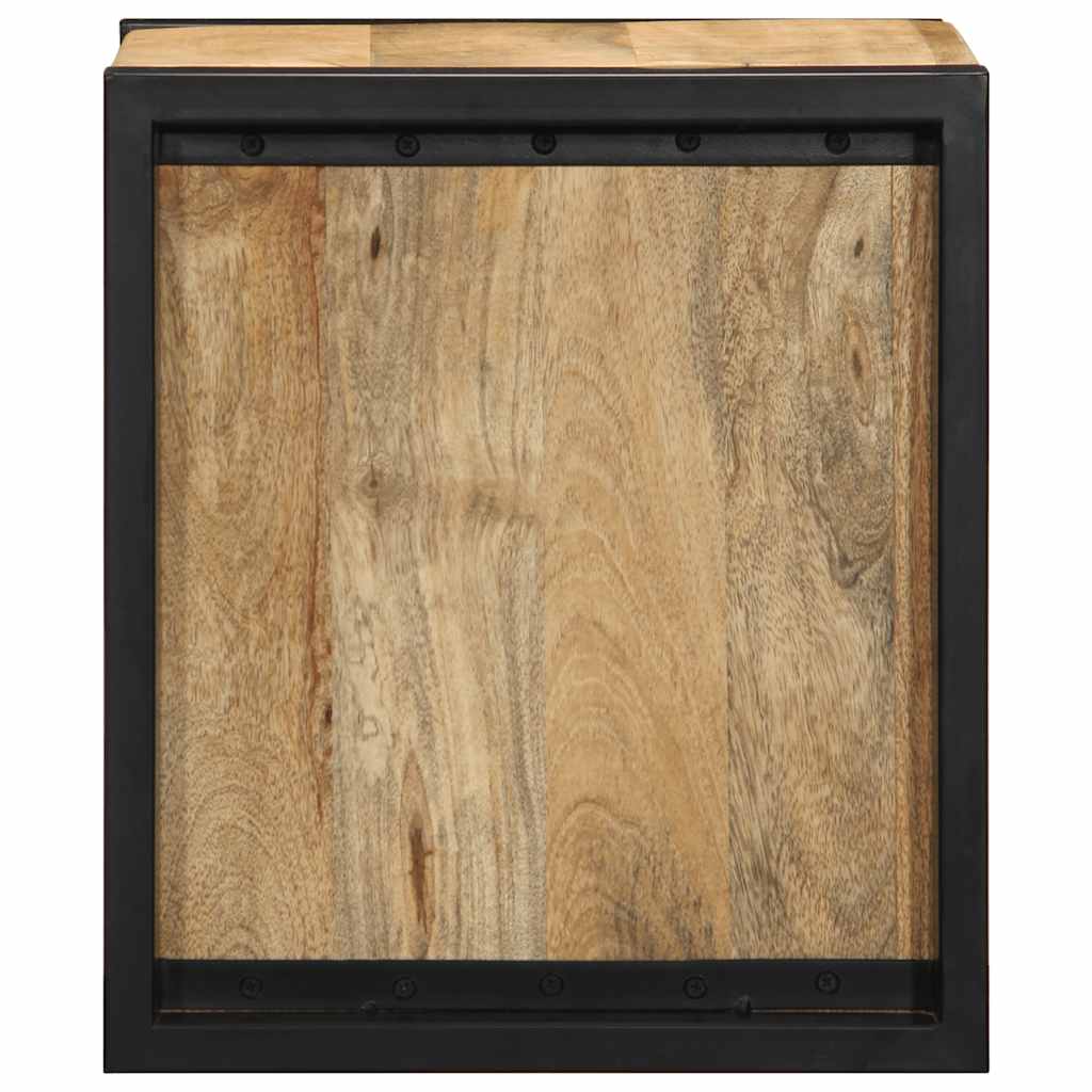 Table de chevet 40x35x40 cm bois massif de manguier brut - XIOS