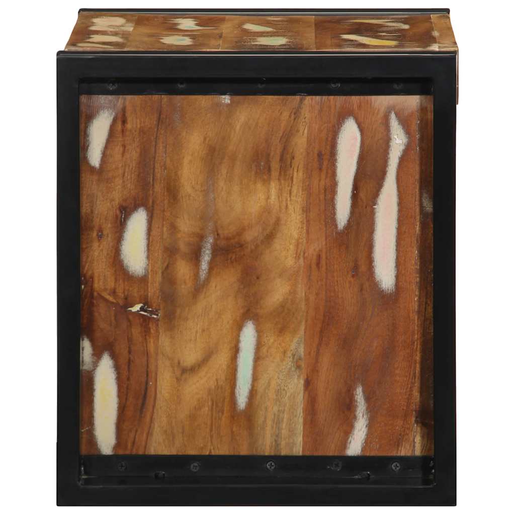 Table de chevet multicolore 40x35x40 cm bois de récupération - XIOS