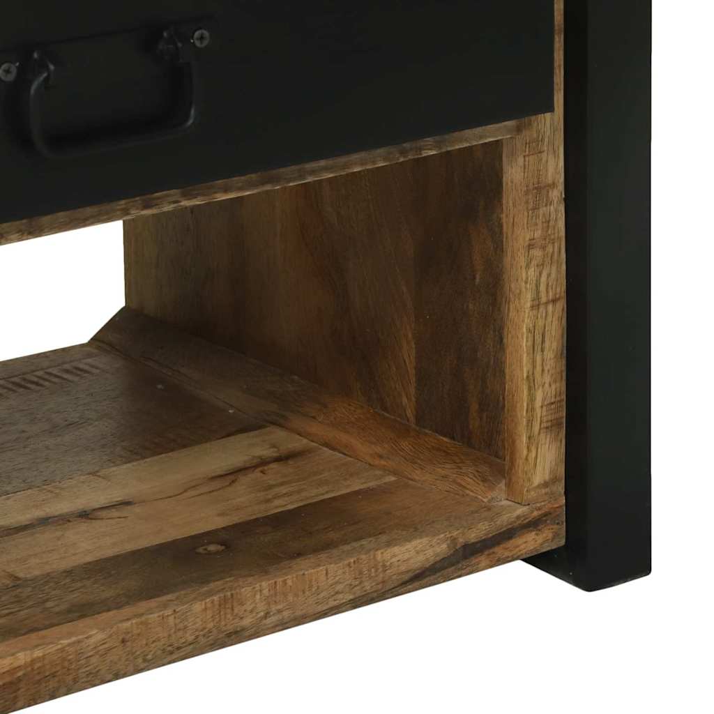 Porte-vêtements avec tiroir Marron Bois de manguier massif