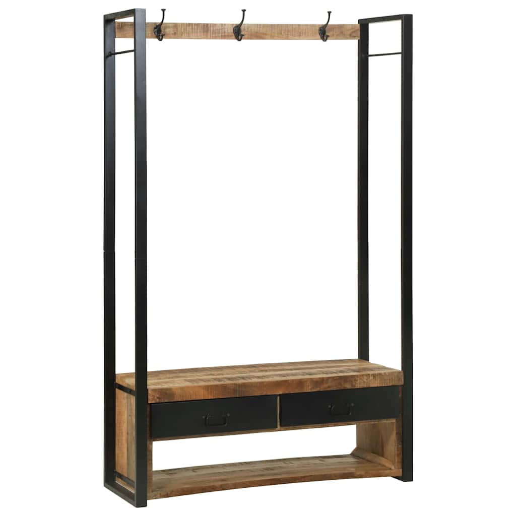 Porte-vêtements avec tiroir Marron Bois de manguier massif