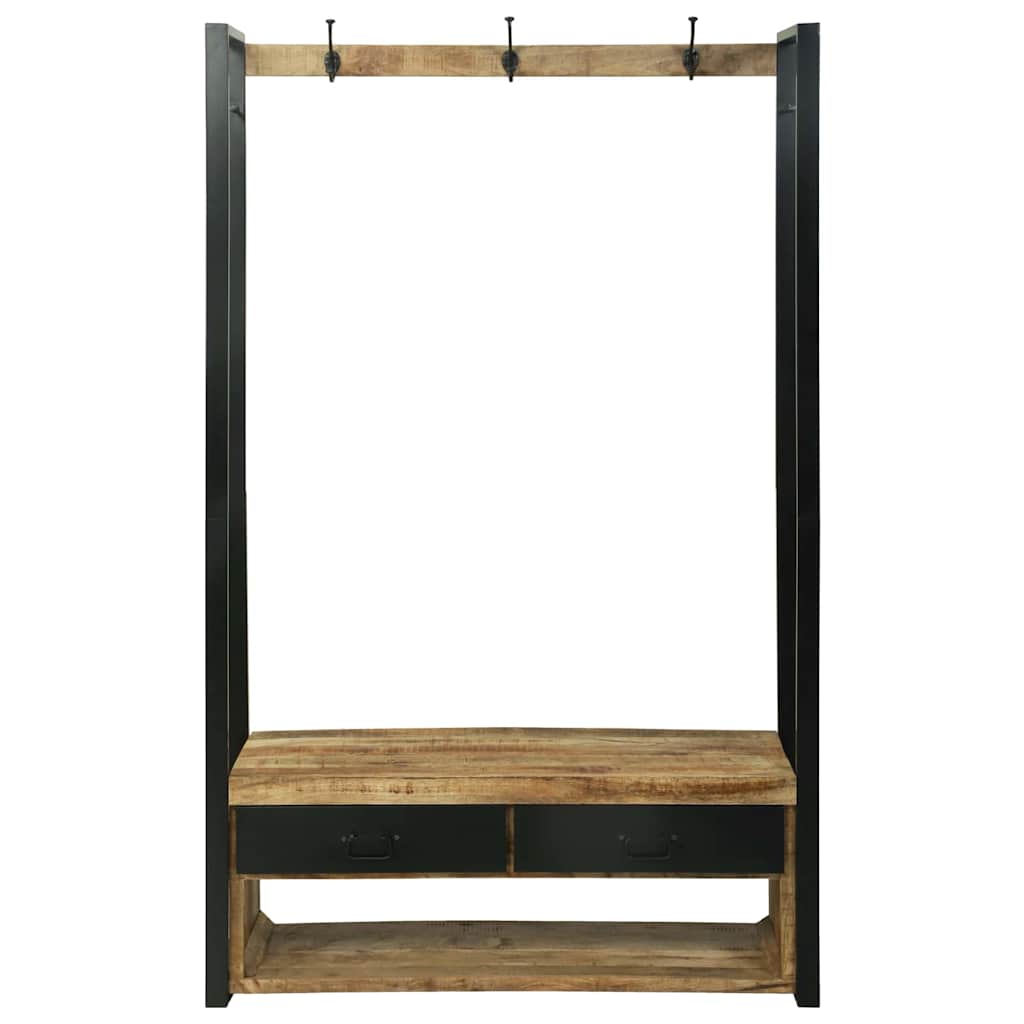 Porte-vêtements avec tiroir Marron Bois de manguier massif