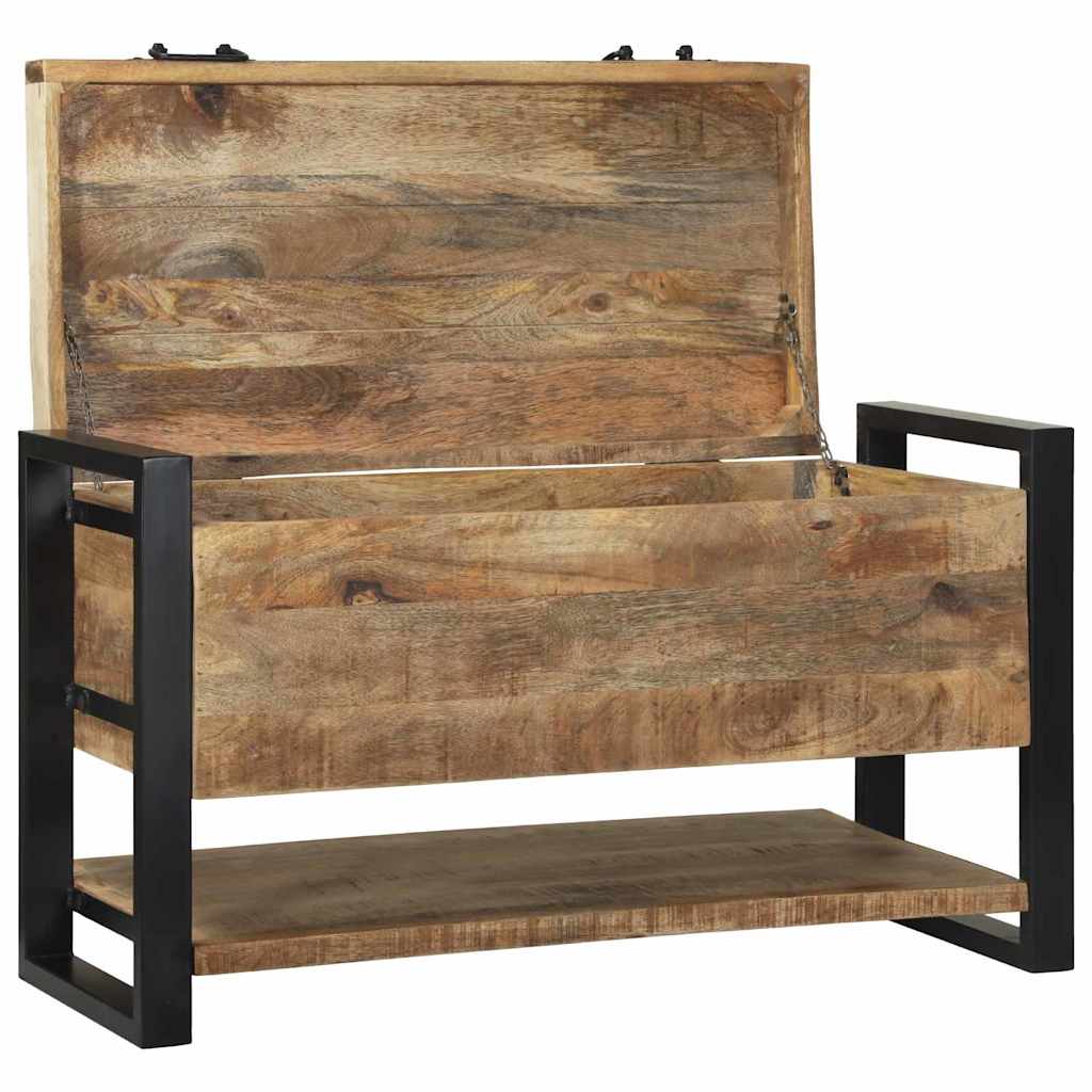 Boîte de rangement avec stockage Marron Bois de manguier massif