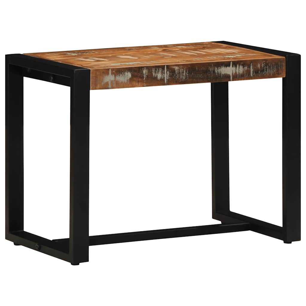 Banc multicolore 60x35x45 cm en bois massif recyclé - XIOS