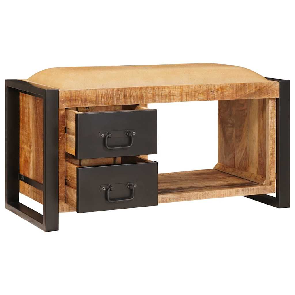 Banc de Rangement avec tiroir Marron Bois de manguier massif - XIOS