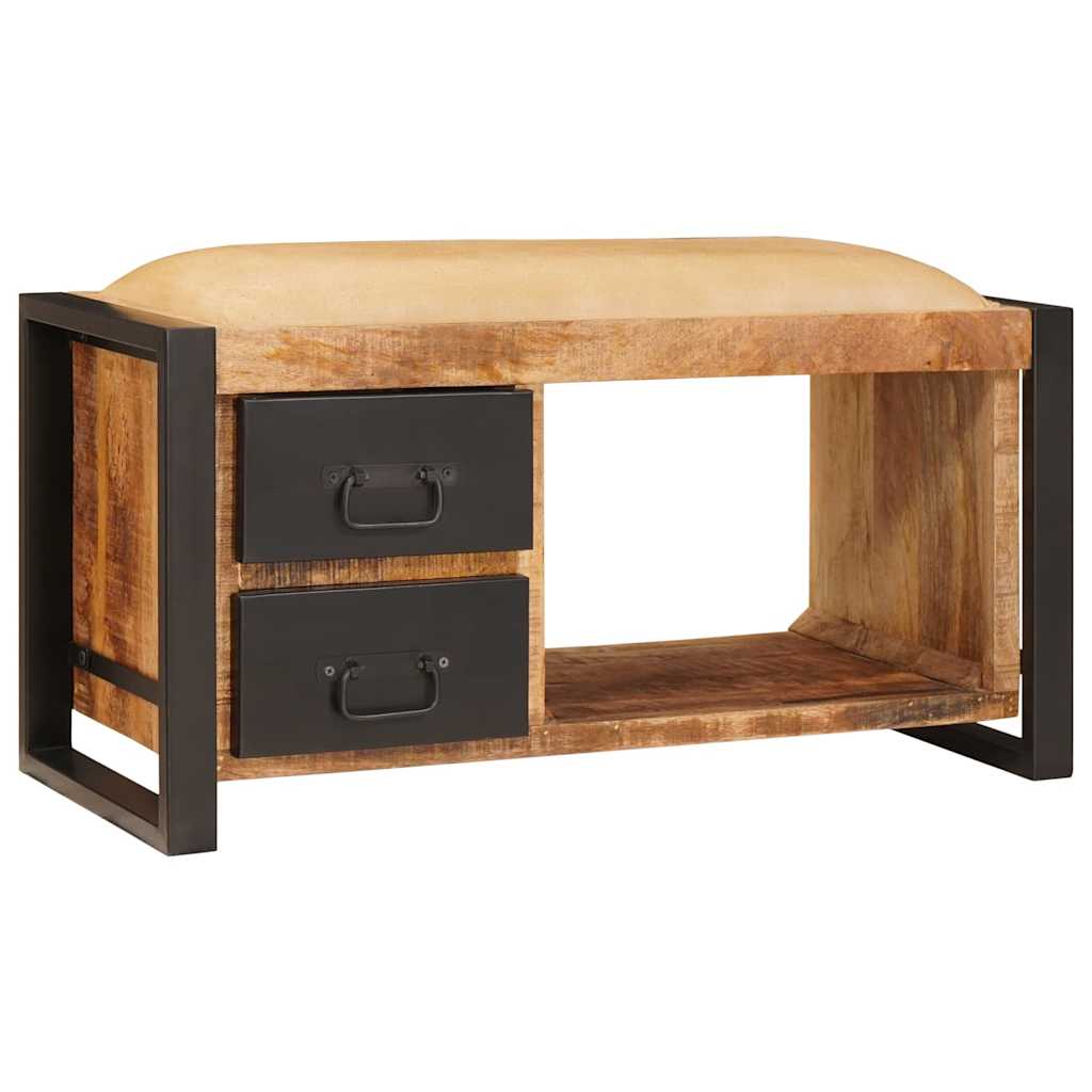 Banc de Rangement avec tiroir Marron Bois de manguier massif - XIOS