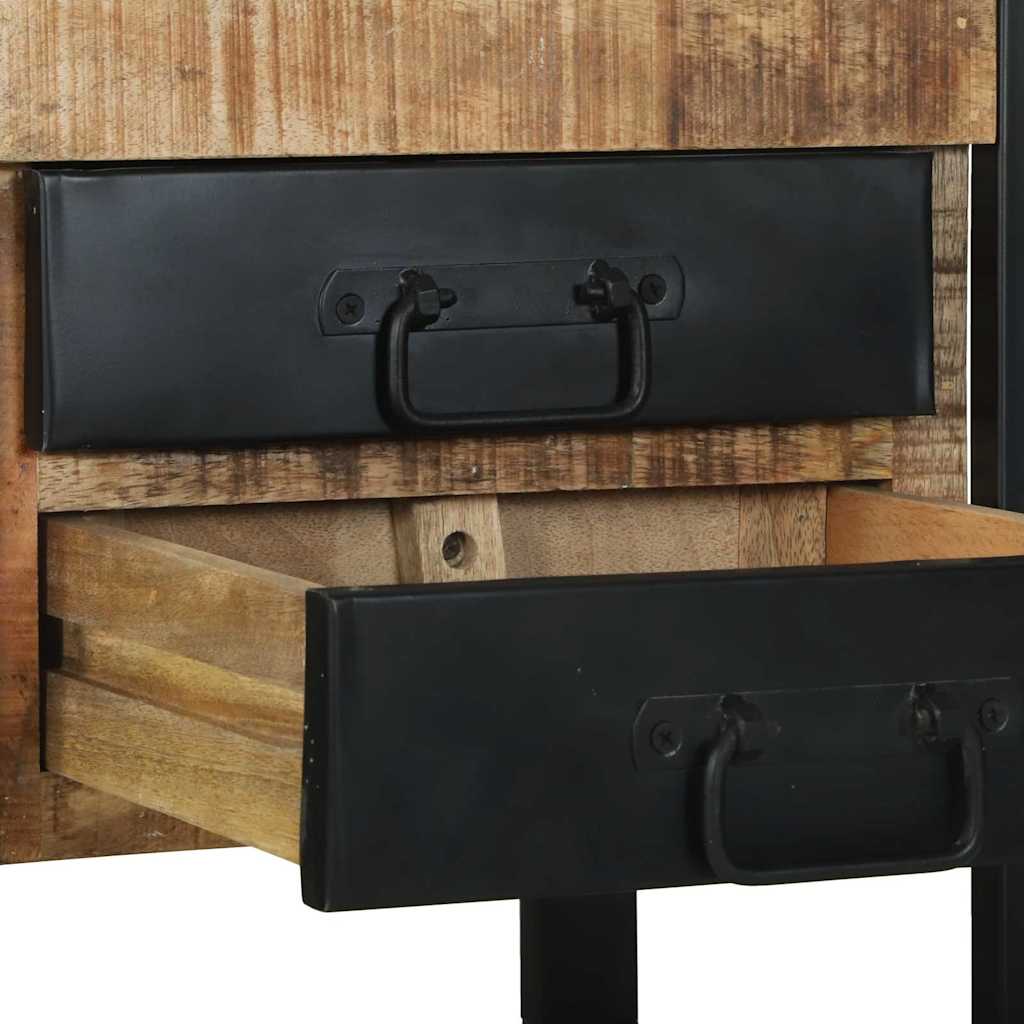 Table d'appoint avec tiroir Marron Bois de manguier brut massif - XIOS