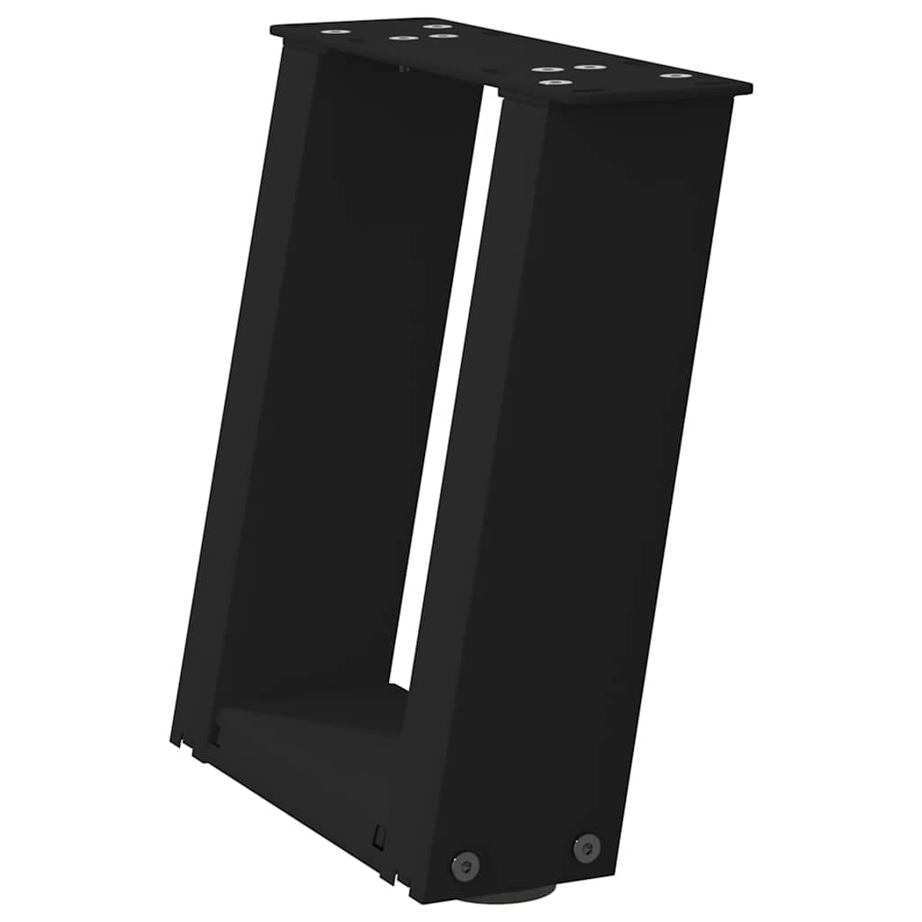 Pieds de table basse en U 2 pièces Noir 30 x (30-31) cm Acier - XIOS