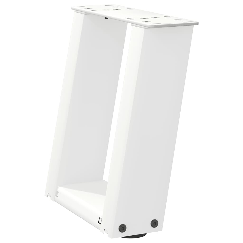 Pieds de table basse en U 2 pièces Blanc 30 x (30-31) cm Acier - XIOS