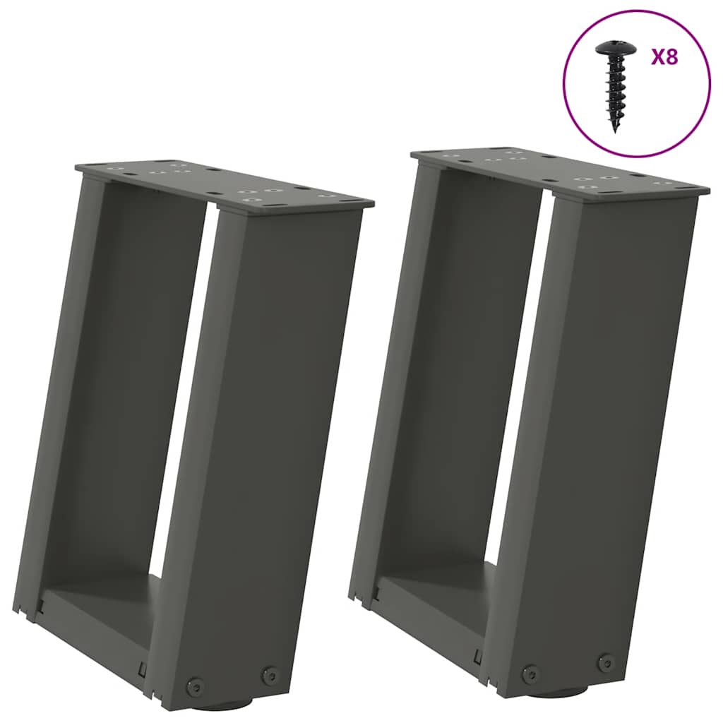 Pieds de table basse en U 2 pièces Anthracite 30 x (30-31) cm Acier - XIOS