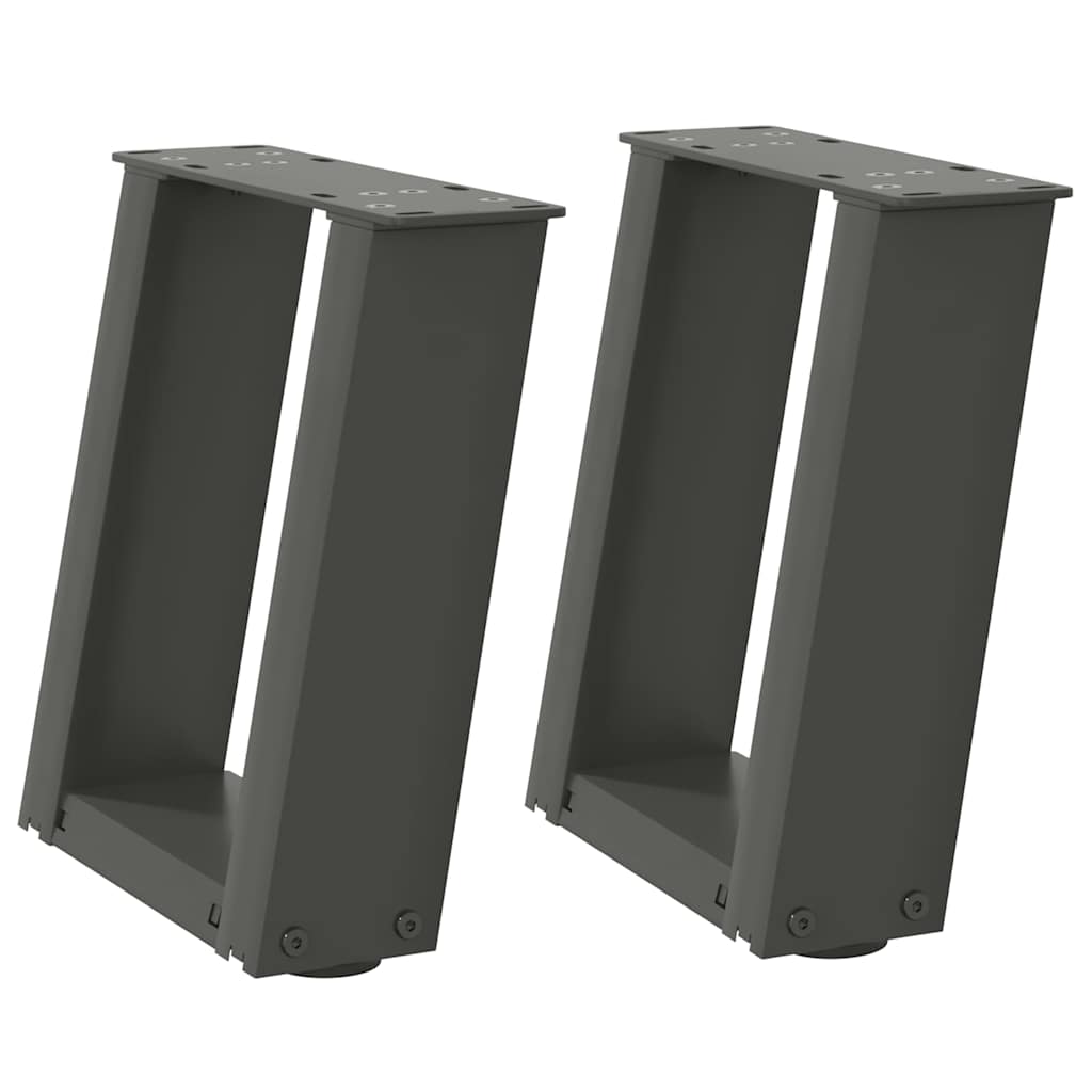 Pieds de table basse en U 2 pièces Anthracite 30 x (30-31) cm Acier - XIOS